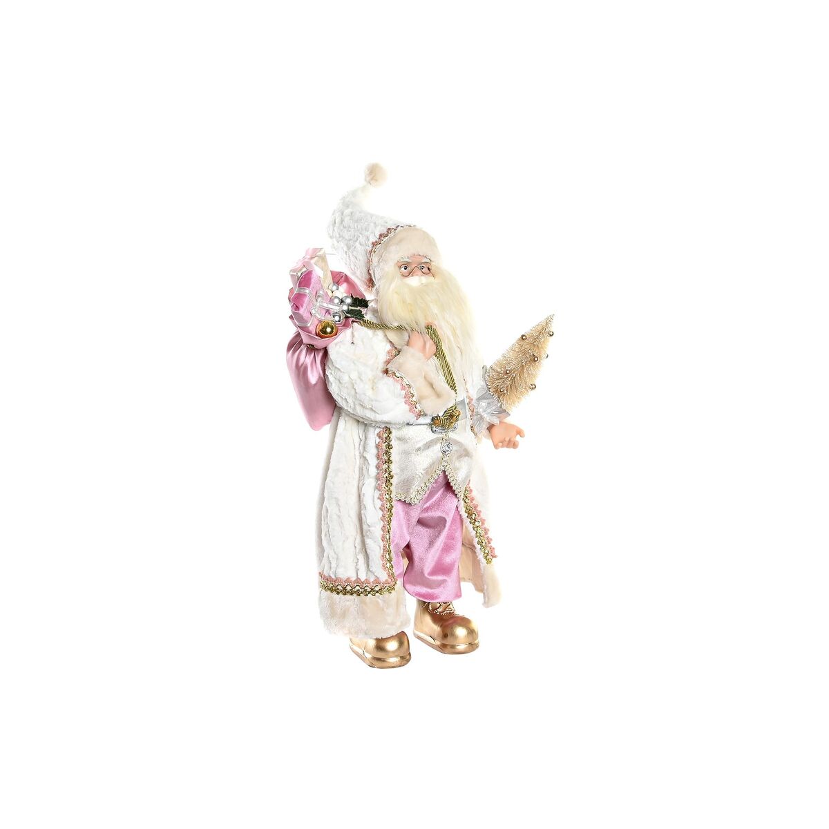 imagem de Figura Decorativa DKD Home Decor Pai Natal Natal Cinzento Cor de Rosa PVC Madeira 32 x 20 x 60 cm4