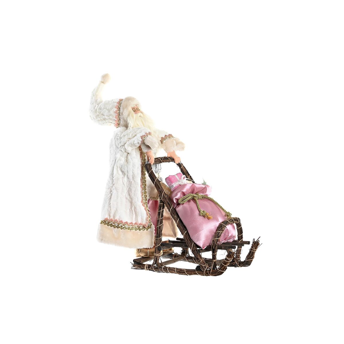 imagem de Figura Decorativa DKD Home Decor Pai Natal Natal Cinzento Cor de Rosa Madeira 42 x 22 x 50 cm4