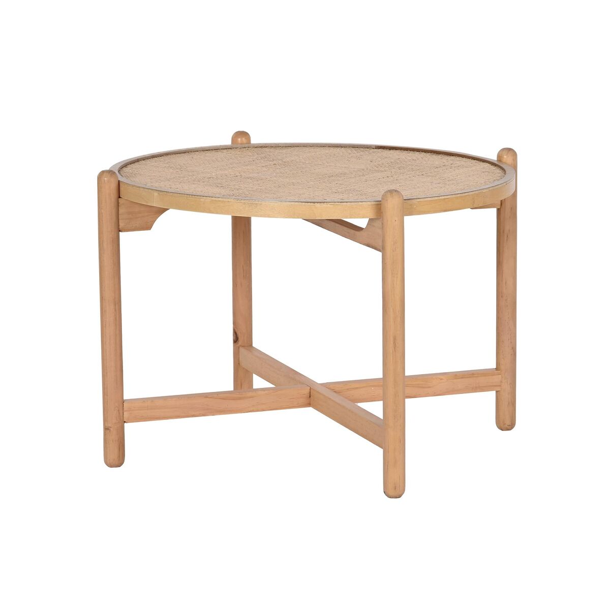 DKD Home Decor - Mesa de apoio DKD Home Decor Rotim Madeira de paulónia (66 x 66 x 45 cm)