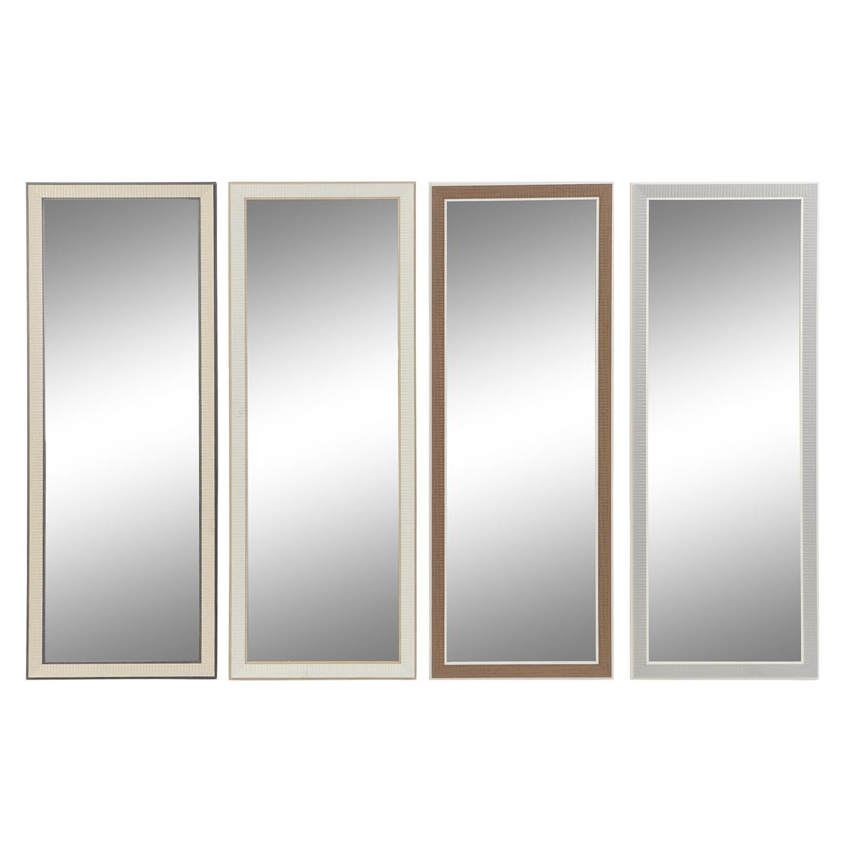 imagem de Espelho de parede DKD Home Decor 36 x 2 x 95,5 cm Cristal Castanho Branco Cinzento escuro poliestireno (4 Peças)1