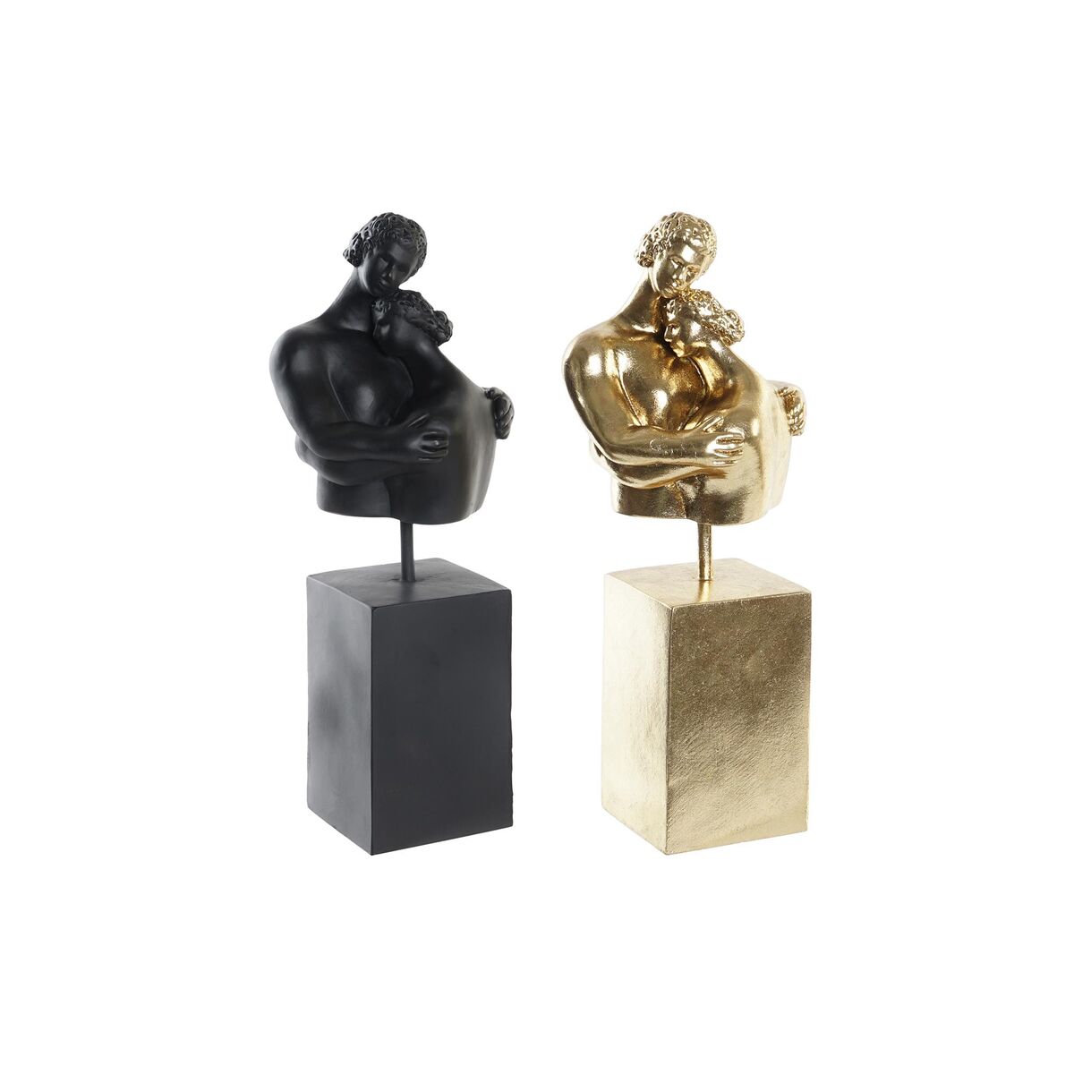 DKD Home Decor - Figura Decorativa DKD Home Decor Parceiro Preto Dourado 15,5 x 13,5 x 37,5 cm (2 Unidades)