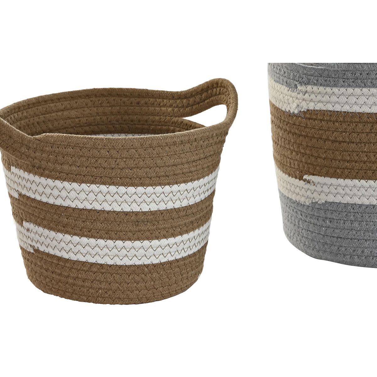 imagem de Conjunto de Cestas DKD Home Decor 33 x 33 x 26 cm Fibra natural Boho (2 Unidades)4