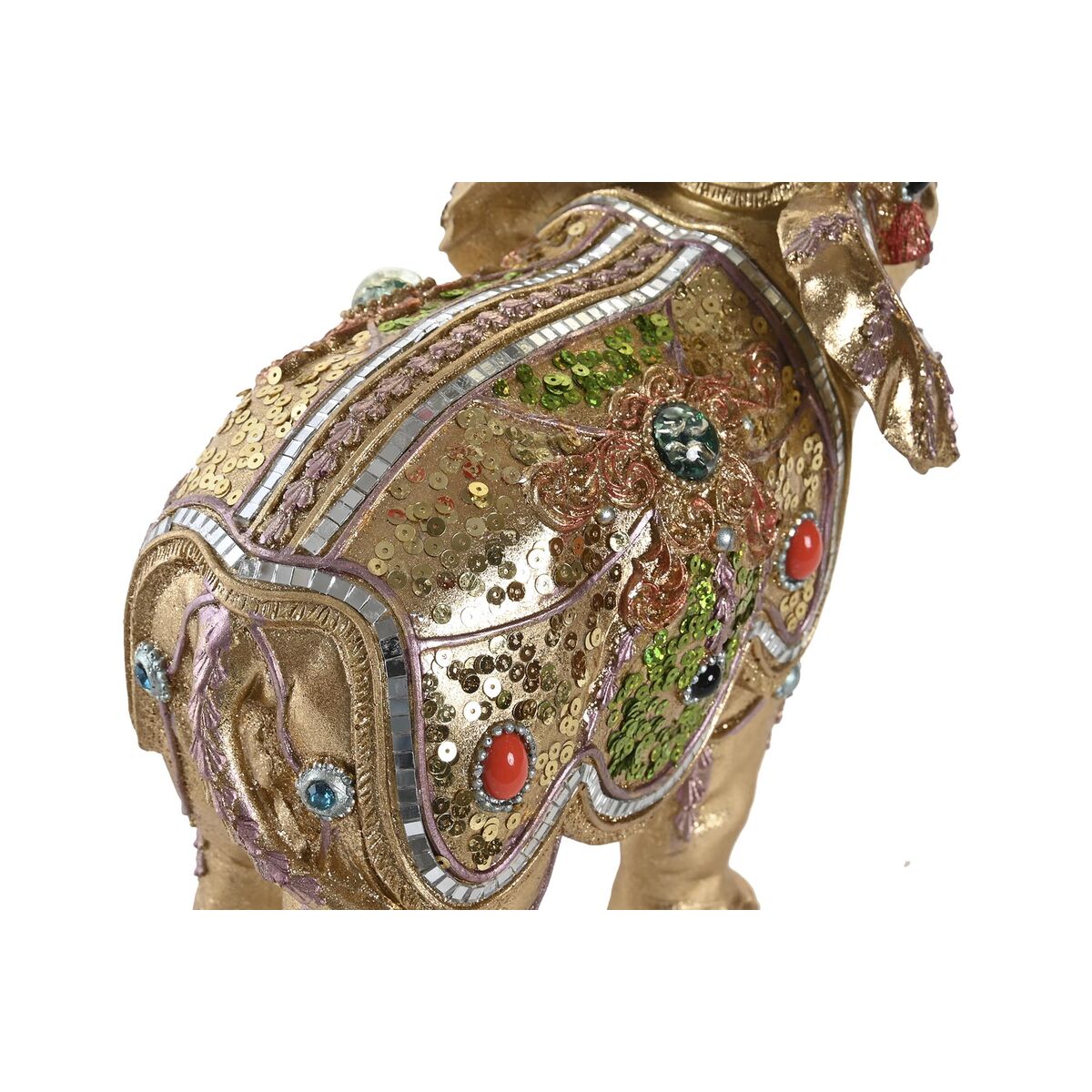 imagem de Figura Decorativa DKD Home Decor 33 x 15,5 x 31 cm Elefante Dourado Colonial2