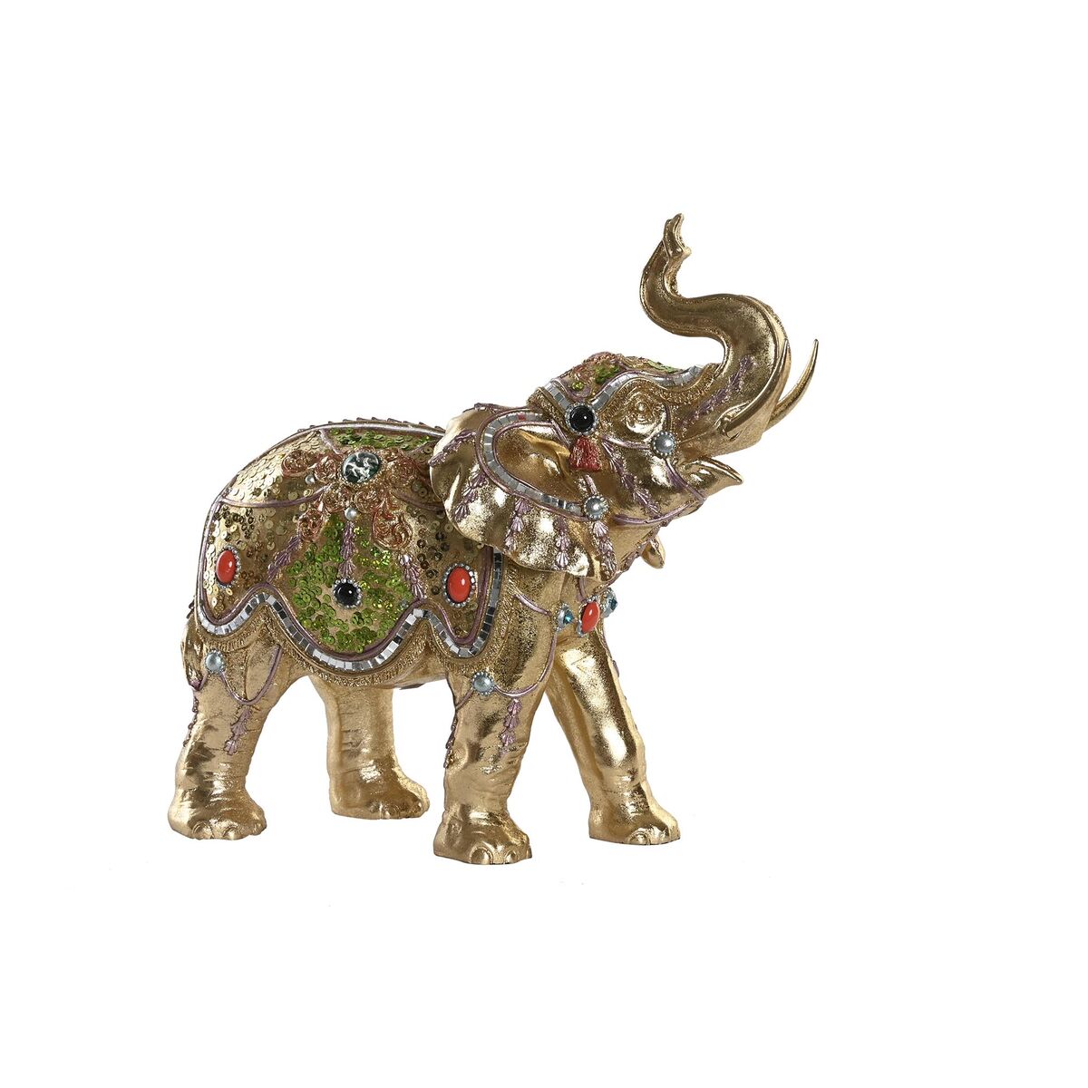 imagem de Figura Decorativa DKD Home Decor 33 x 15,5 x 31 cm Elefante Dourado Colonial1