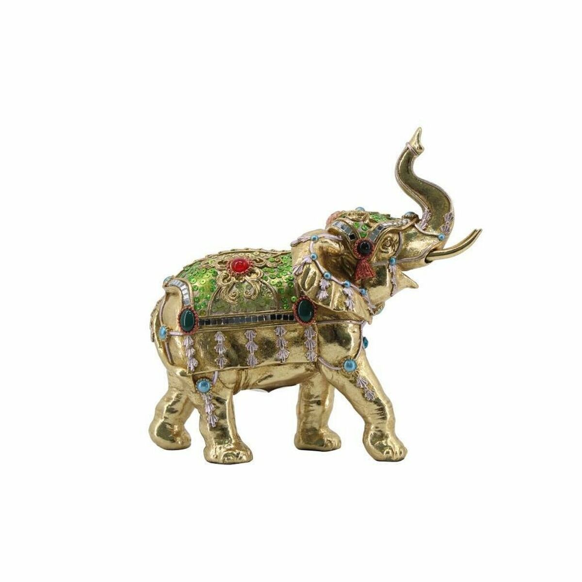 imagem de Figura Decorativa DKD Home Decor 24 x 12 x 23,5 cm Elefante Dourado Moderno1