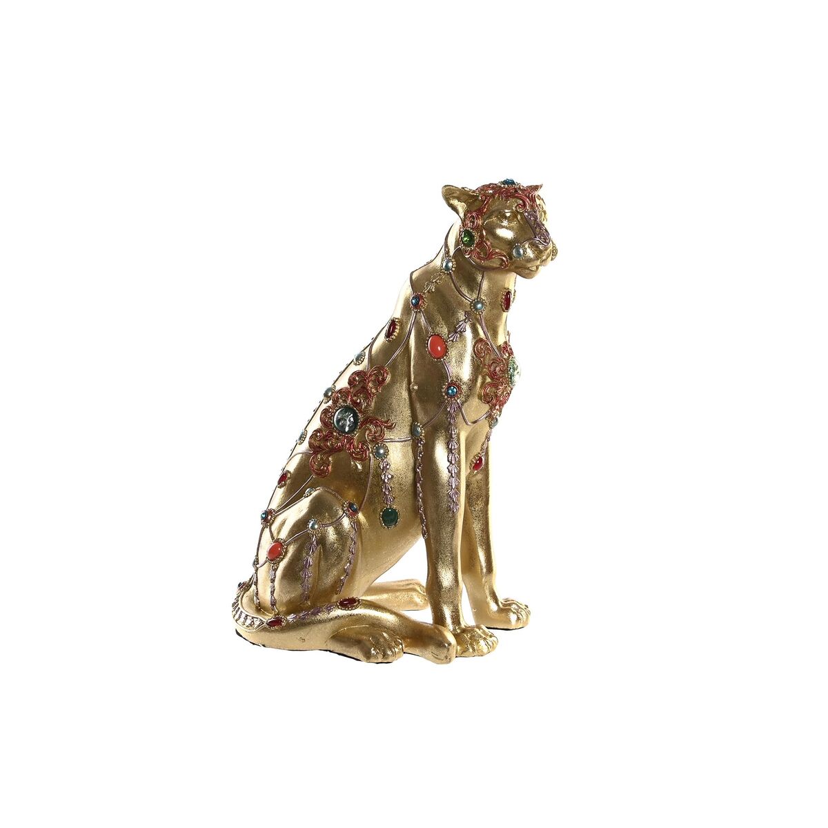 DKD Home Decor - Figura Decorativa DKD Home Decor Leopardo Resina Colonial (25,5 x 17 x 33 cm)