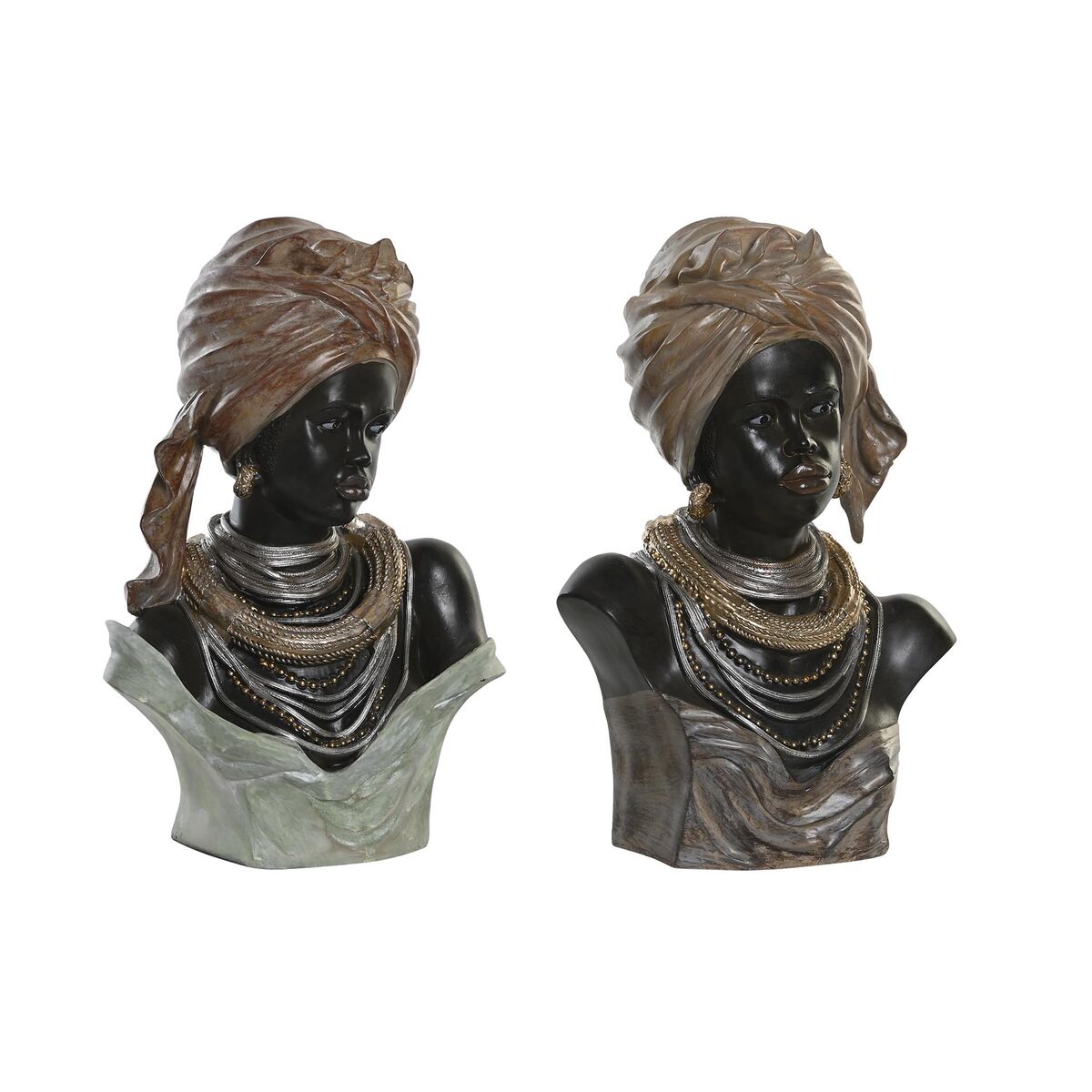 DKD Home Decor - Figura Decorativa DKD Home Decor 26 x 17 x 40 cm Preto Bege Colonial Africana (2 Unidades)