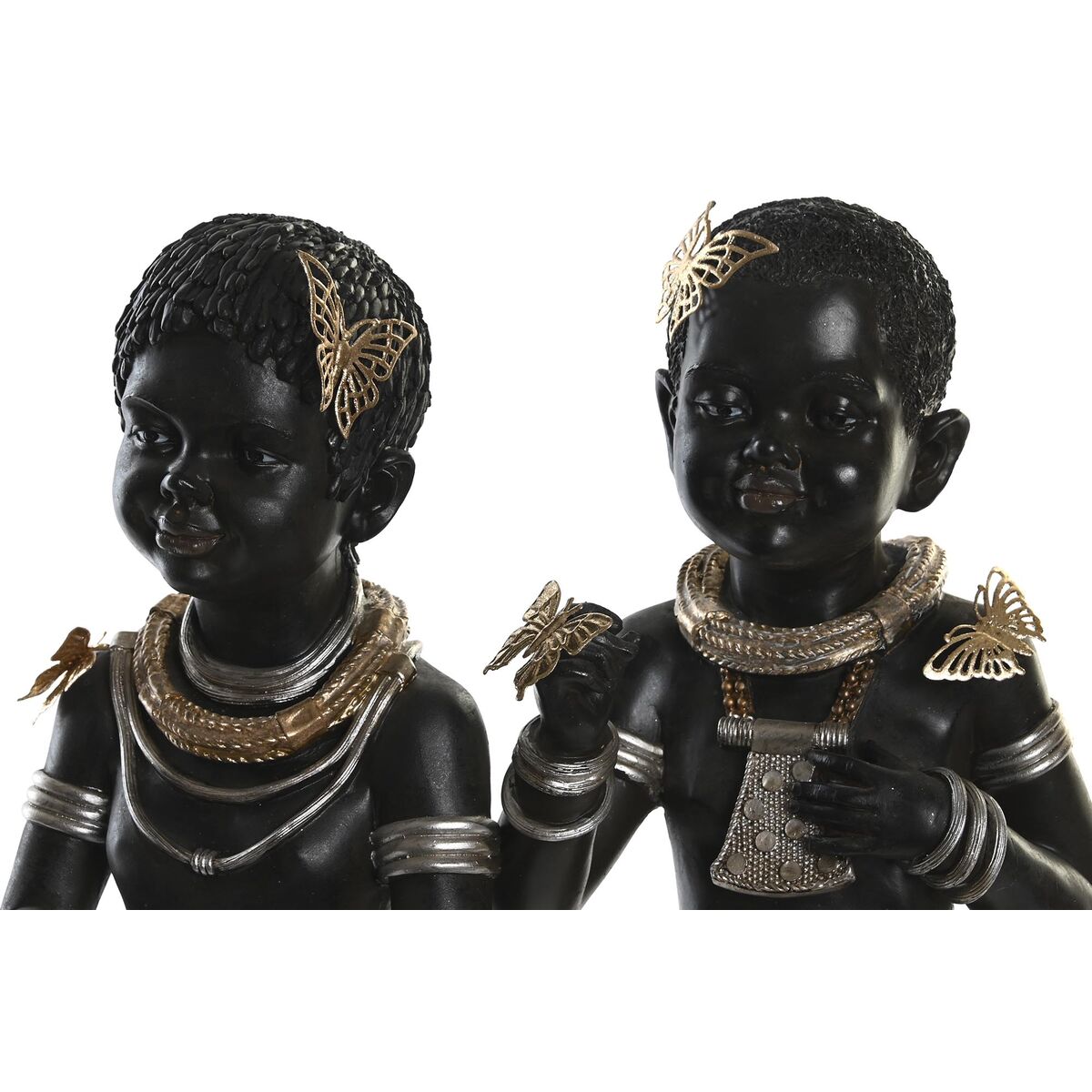 imagem de Figura Decorativa DKD Home Decor 20,5 x 18 x 35 cm Preto Colonial Africana (2 Unidades)2