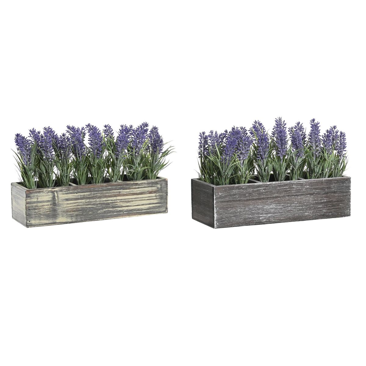 DKD Home Decor - Planta Decorativa DKD Home Decor Madeira Polietileno 32 x 14 x 19,5 cm (2 Unidades)