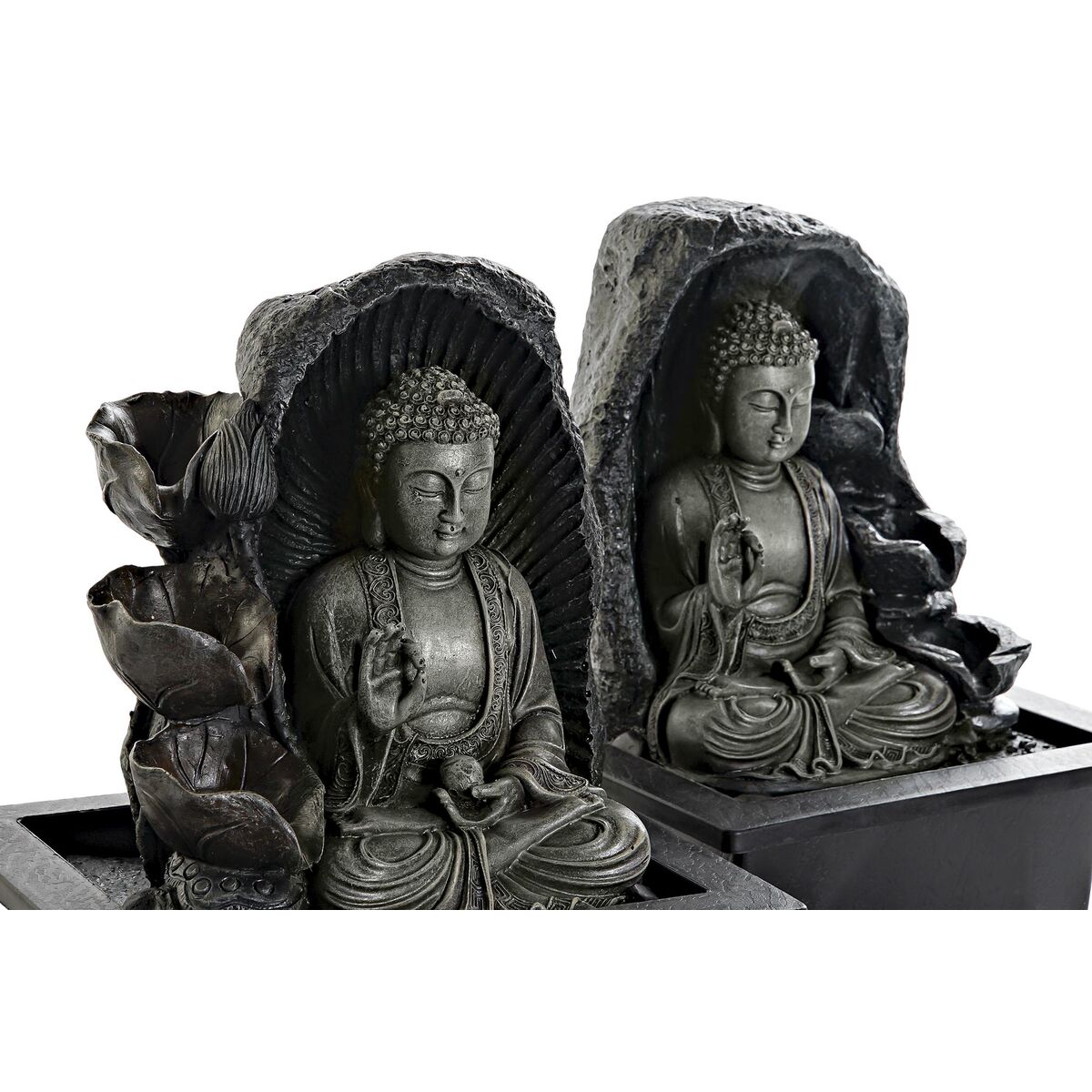 imagem de Fonte de Jardim DKD Home Decor 21 x 17,5 x 25 cm Buda Resina Oriental (2 Unidades)3