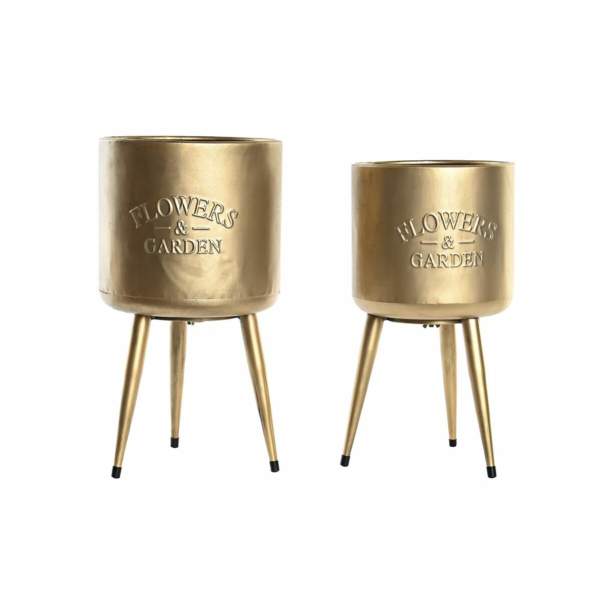 DKD Home Decor - Conjunto de vasos DKD Home Decor 25,5 x 25,5 x 44 cm Metal (2 Unidades)