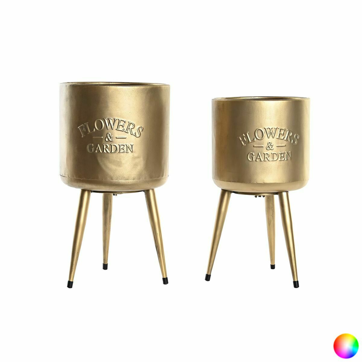 imagem de Conjunto de vasos DKD Home Decor 25,5 x 25,5 x 44 cm Metal (2 Unidades)2