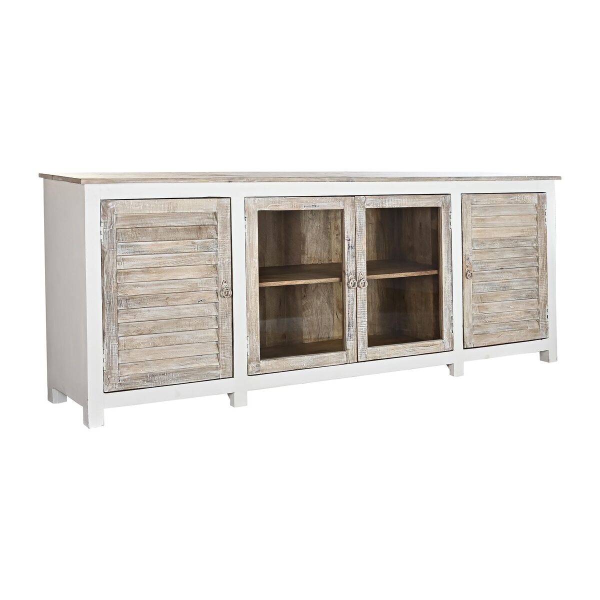 imagem de Aparador DKD Home Decor Branco Natural Marrom claro Madeira de mangueira 210 x 40 x 82 cm1