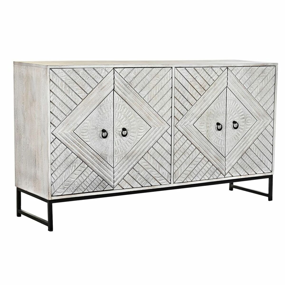 DKD Home Decor - Aparador DKD Home Decor   155 x 40 x 85 cm Metal Branco Madeira de mangueira