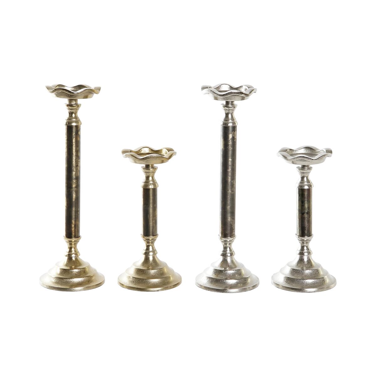 DKD Home Decor - Candelabro DKD Home Decor Alumínio 10 x 10 x 31,5 cm Moderno (2 Unidades)