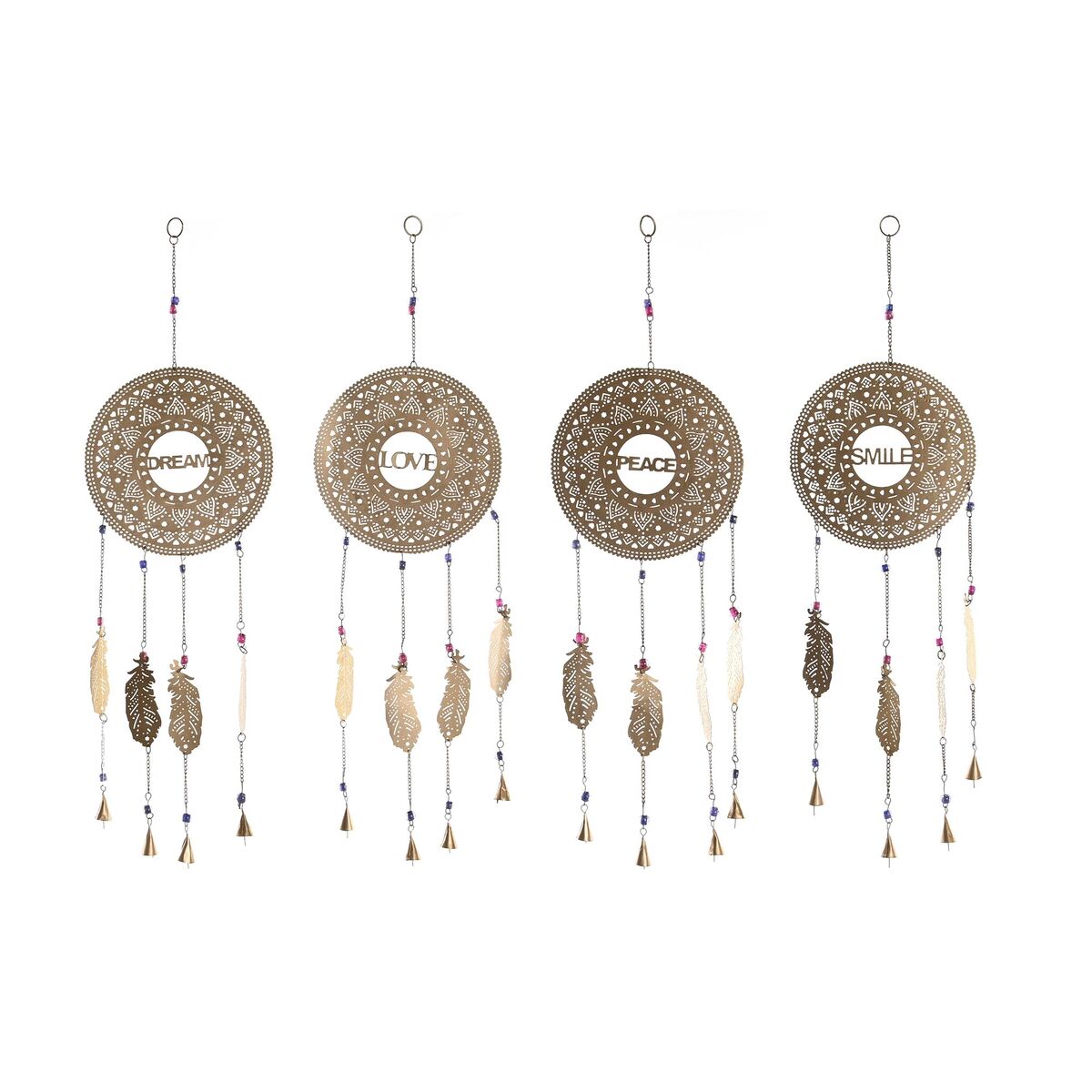 DKD Home Decor - Figura Decorativa DKD Home Decor Dourado Plumas 25 x 1 x 77 cm