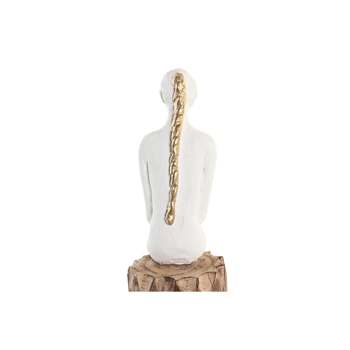 imagem de Figura Decorativa DKD Home Decor Mulher Castanho Branco (2 Unidades)3