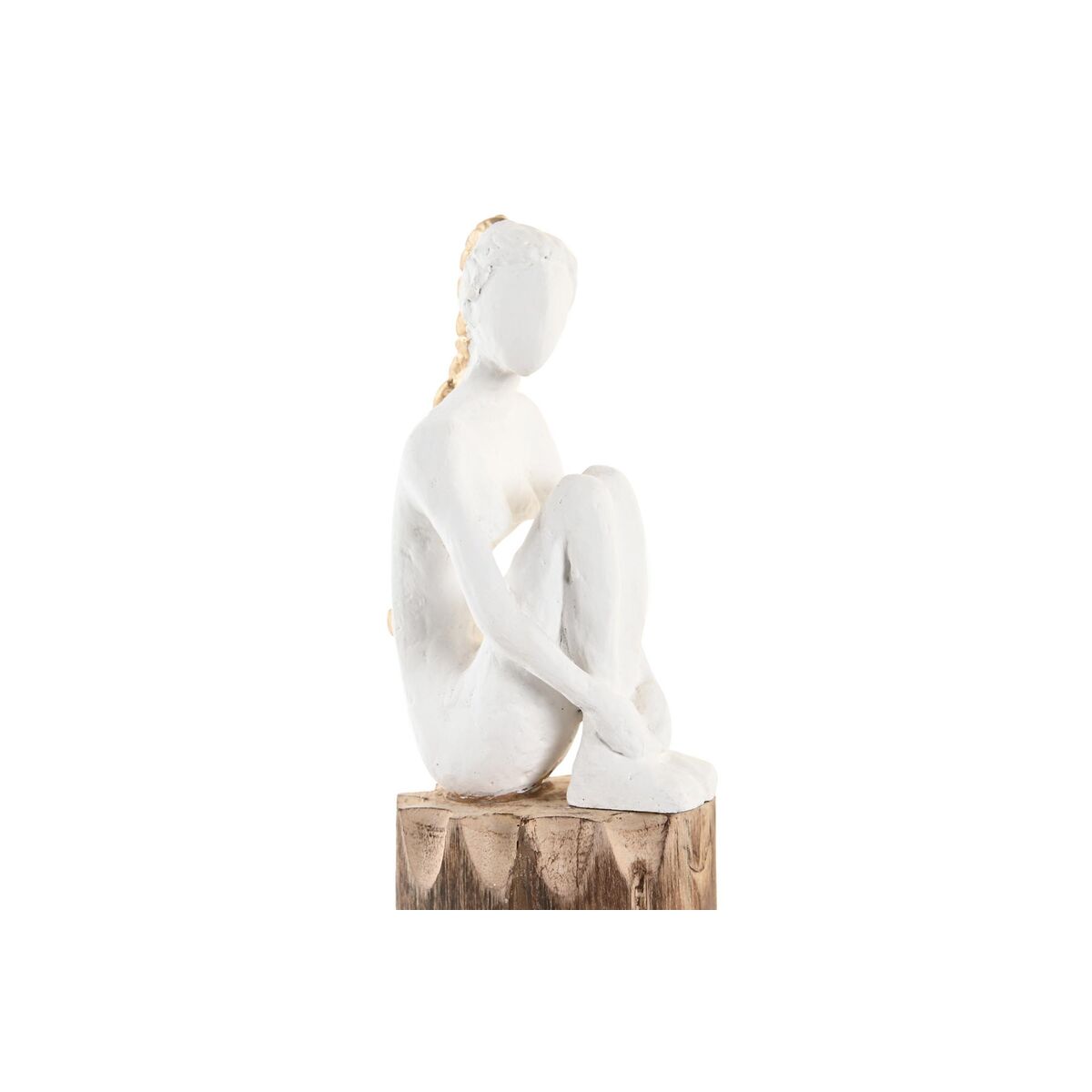 imagem de Figura Decorativa DKD Home Decor Mulher Castanho Branco (2 Unidades)2