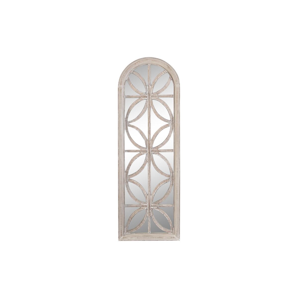 imagem de Espelho de parede DKD Home Decor Cristal Branco Madeira MDF Decapé (60 x 2,5 x 180 cm)1