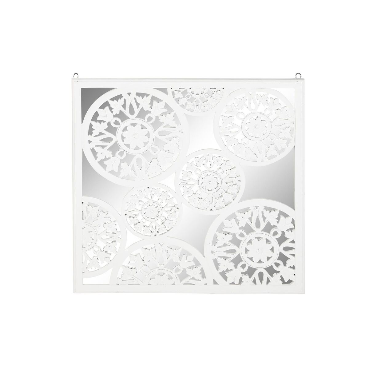 DKD Home Decor - Decoração de Parede DKD Home Decor Espelho Branco Madeira MDF (90 x 1,5 x 90 cm)