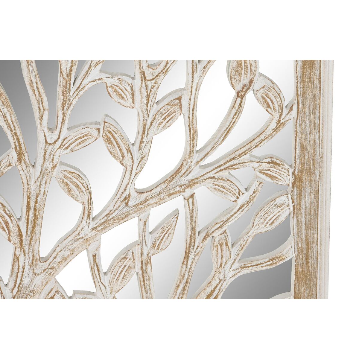 imagem de Decoração de Parede DKD Home Decor Espelho Árvore Branco Madeira MDF (45 x 2,5 x 65 cm)2