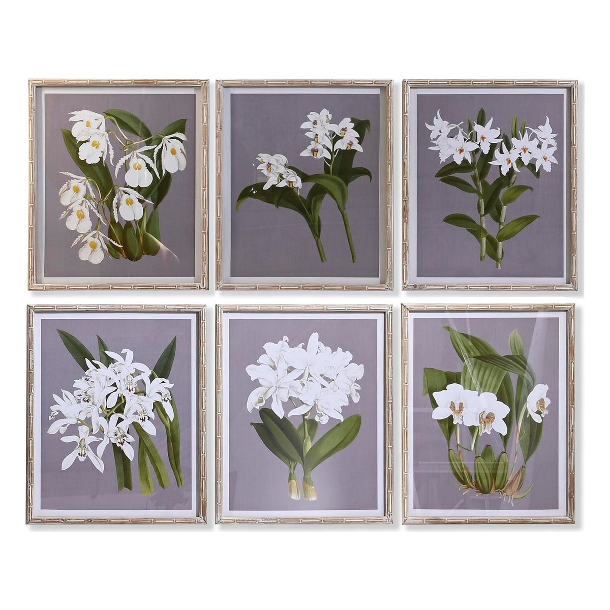 imagem de Pintura DKD Home Decor Abeto Cristal 50 x 60 x 2,8 cm 50 x 2,8 x 60 cm Bloemen (6 Peças)1