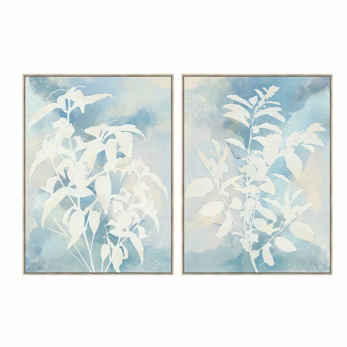 DKD Home Decor - Pintura DKD Home Decor 90 x 4 x 120 cm Folha de planta Escandinavo (2 Unidades)