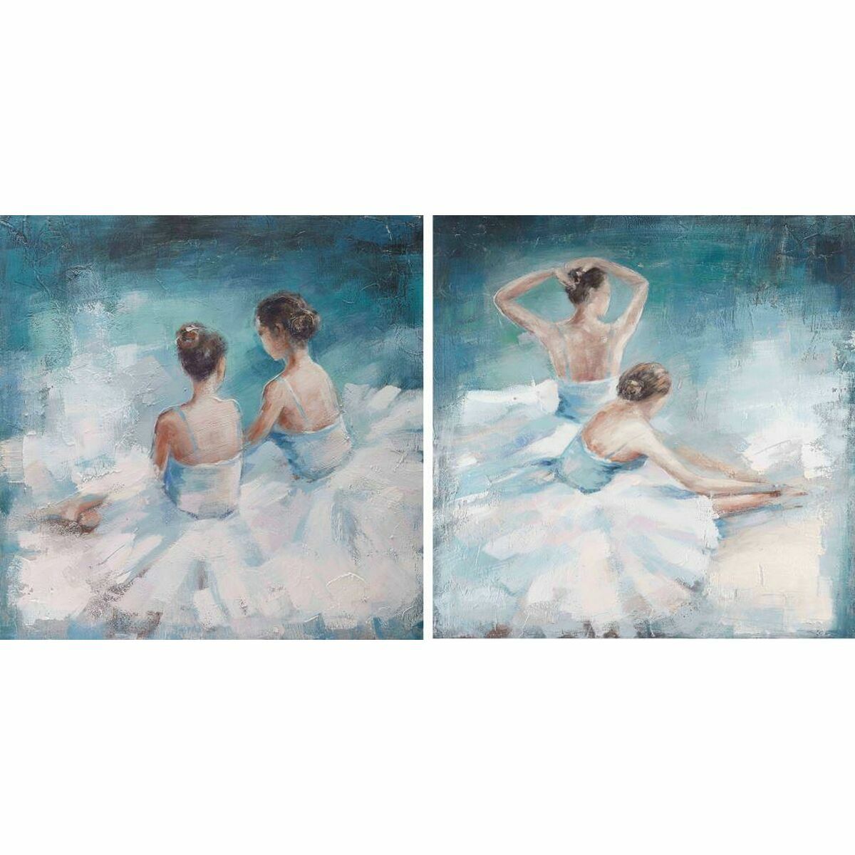 DKD Home Decor - Pintura DKD Home Decor 100 x 3,5 x 100 cm Bailarina Ballet Romântico (2 Unidades)