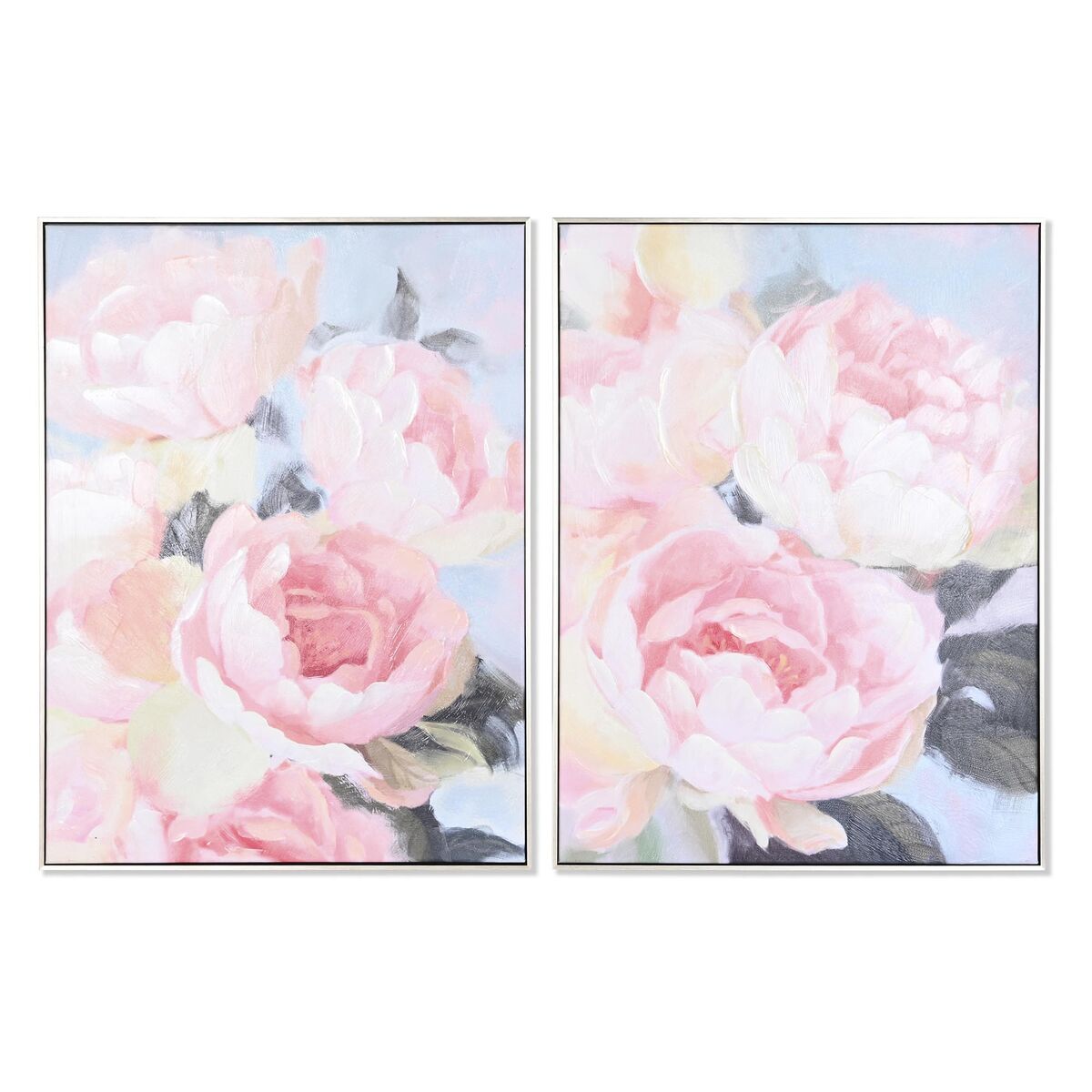 imagem de Pintura DKD Home Decor 60 x 3,5 x 80 cm 60 x 3 x 80 cm Bloemen Romântico (2 Unidades)1