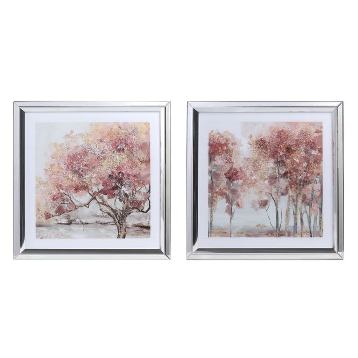 DKD Home Decor - Pintura DKD Home Decor 69 x 2,5 x 69 cm Árvores Tradicional (2 Unidades)