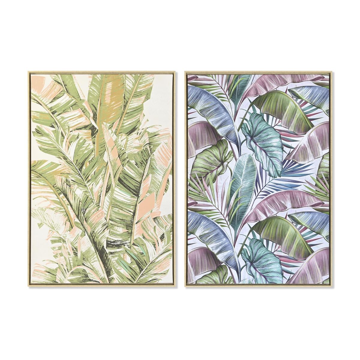 DKD Home Decor - Pintura DKD Home Decor 84 x 4,5 x 123 cm Palmeiras Tropical (2 Unidades)