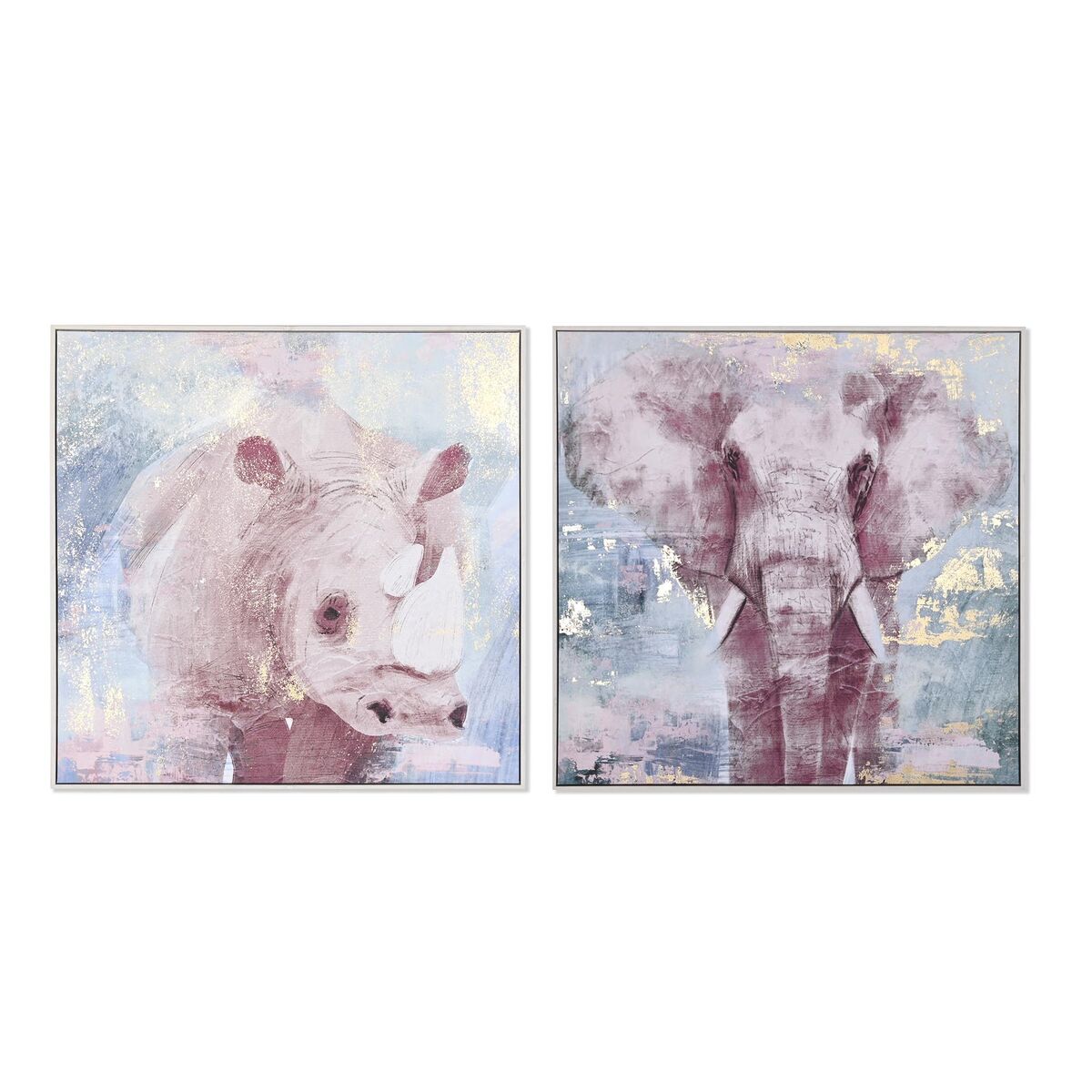 imagem de Pintura DKD Home Decor 103 x 4,5 x 103 cm Elefante Moderno (2 Unidades)1