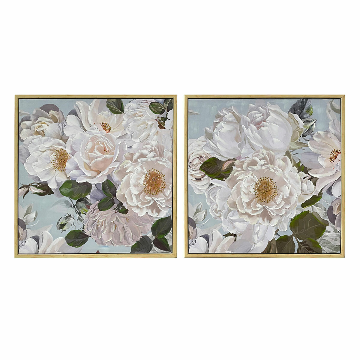 DKD Home Decor - Pintura DKD Home Decor 80 x 4 x 80 cm Bloemen Shabby Chic (2 Unidades)