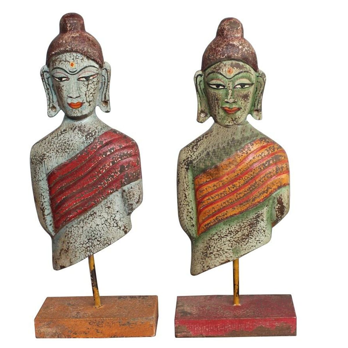 DKD Home Decor - Figura Decorativa DKD Home Decor 18 x 9 x 47 cm Buda Oriental (2 Unidades)