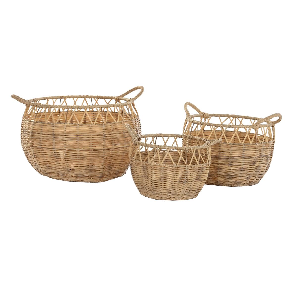 imagem de Conjunto de Cestas DKD Home Decor Natural Metal PE (38 x 38 x 27 cm)3