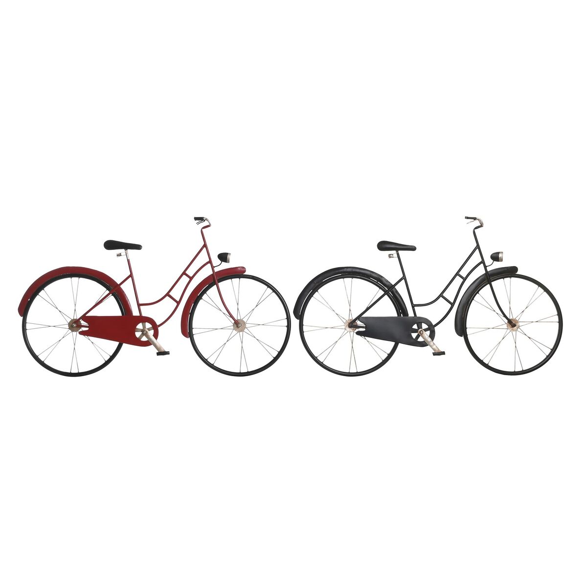 DKD Home Decor - Figura Decorativa DKD Home Decor 79,5 x 4 x 47 cm Vermelho Preto Bicicleta Vintage (2 Unidades)