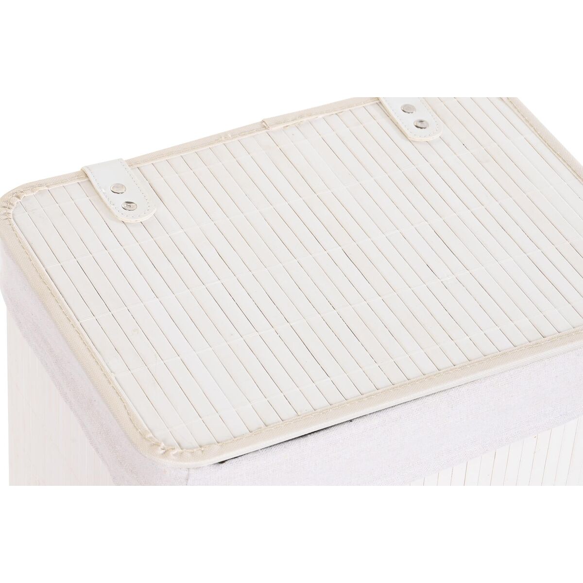 imagem de Conjunto de Cestos DKD Home Decor Poliéster Branco Bambu (40 x 30 x 46 cm)5