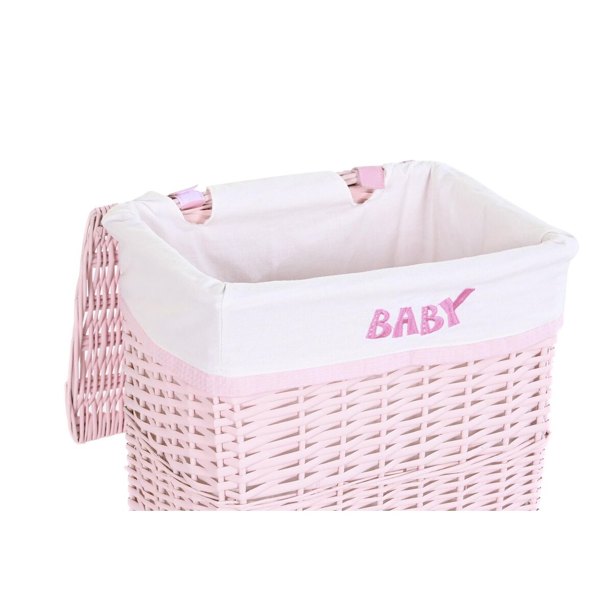 imagem de Conjunto de Cestos DKD Home Decor Cor de Rosa Poliéster Infantil vime (44 x 34 x 56 cm)3