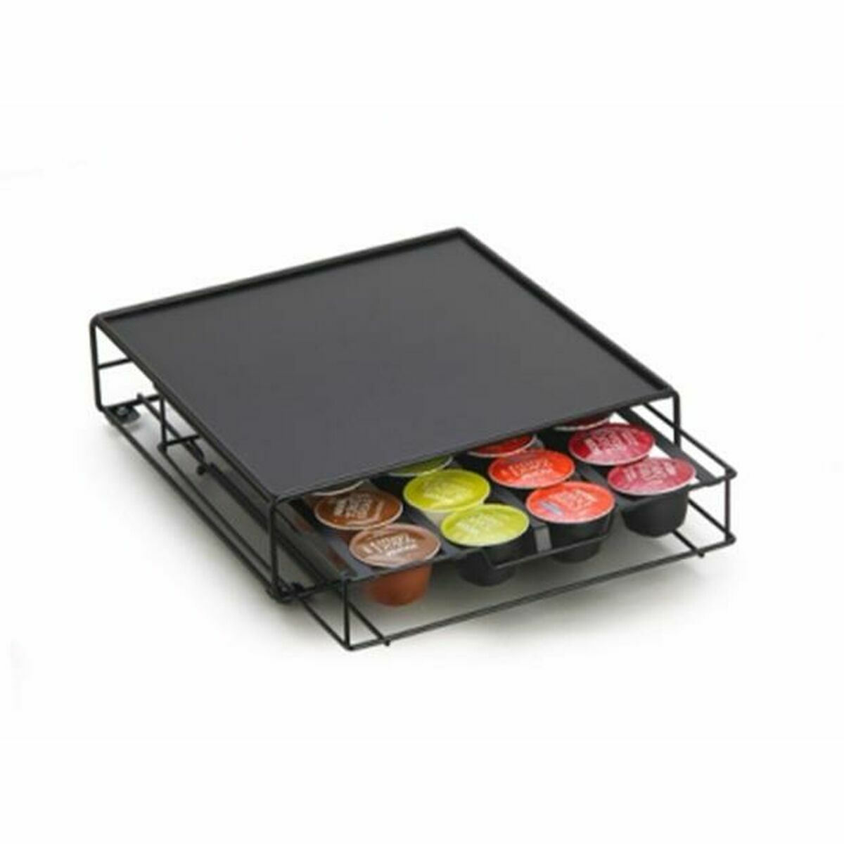 imagem de Organizador de Cápsulas de Café DKD Home Decor 28,7 x 32 x 7 cm Preto Metal1