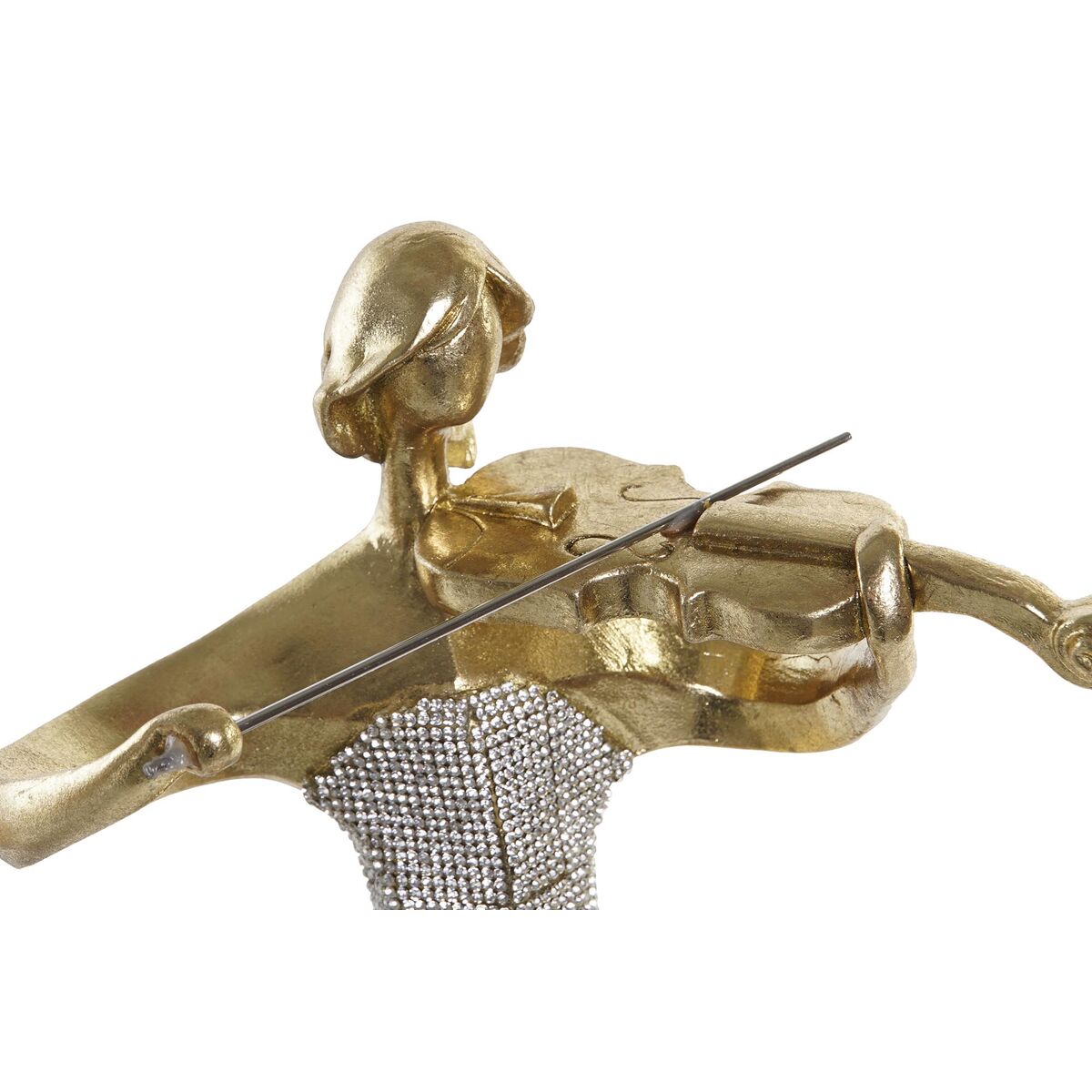 imagem de Figura Decorativa DKD Home Decor Música 20 x 12 x 41,5 cm Bailarina Dourado Romântico (3 Unidades)3