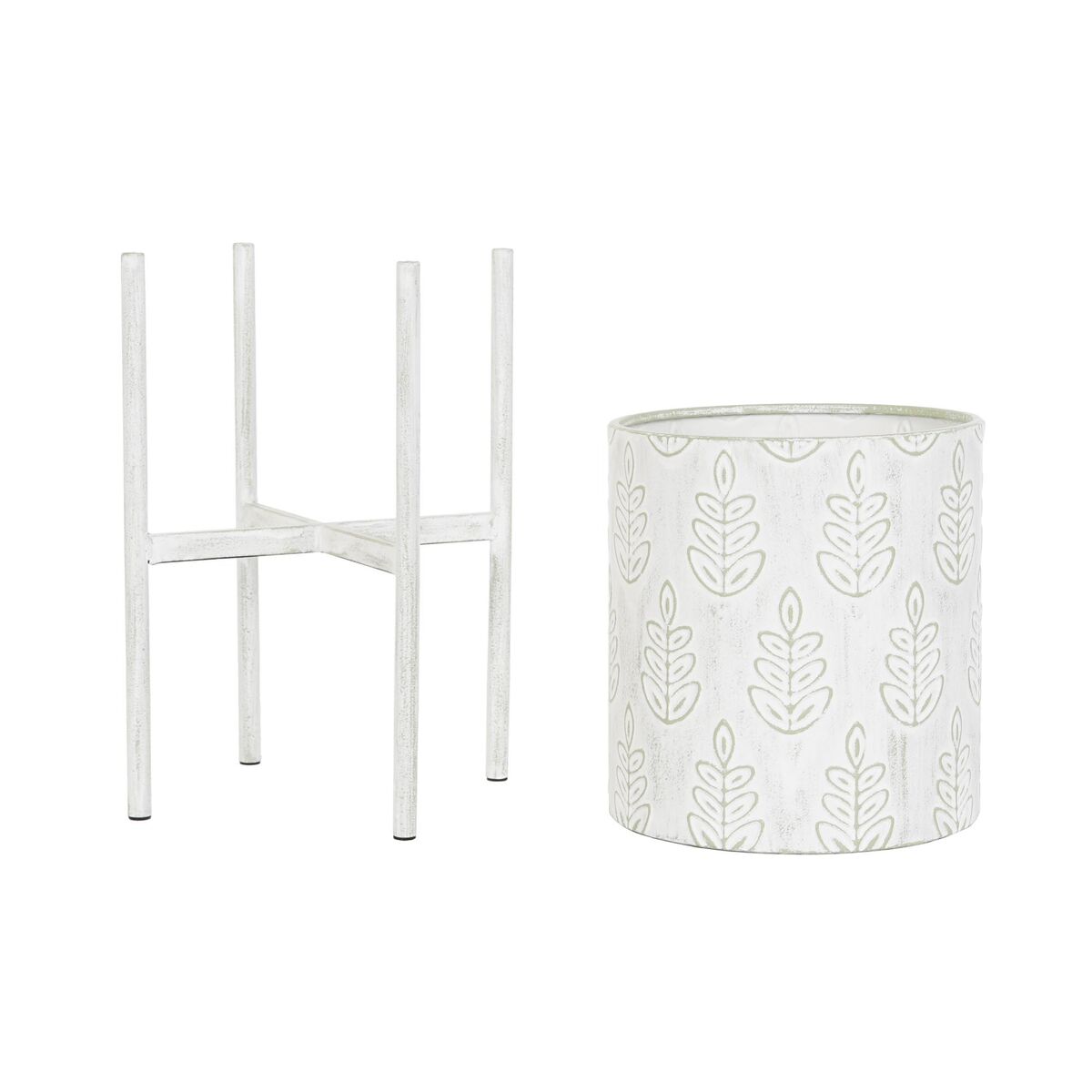 imagem de Conjunto de vasos DKD Home Decor Metal Branco Shabby Chic (31 x 31 x 58 cm)3