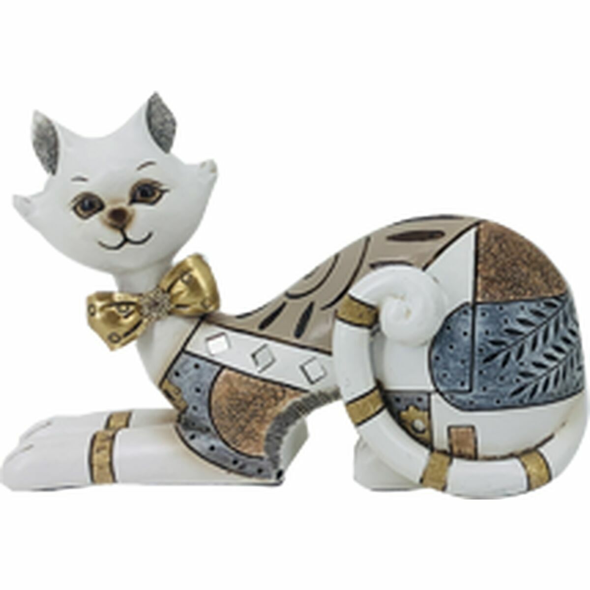 imagem de Figura Decorativa DKD Home Decor Branco Dourado Gato 22,5 x 8 x 15 cm (2 Unidades)3