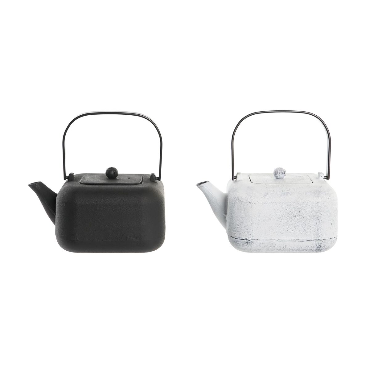 DKD Home Decor - Bule DKD Home Decor Preto Aço inoxidável Branco 1,2 L (2 Unidades)