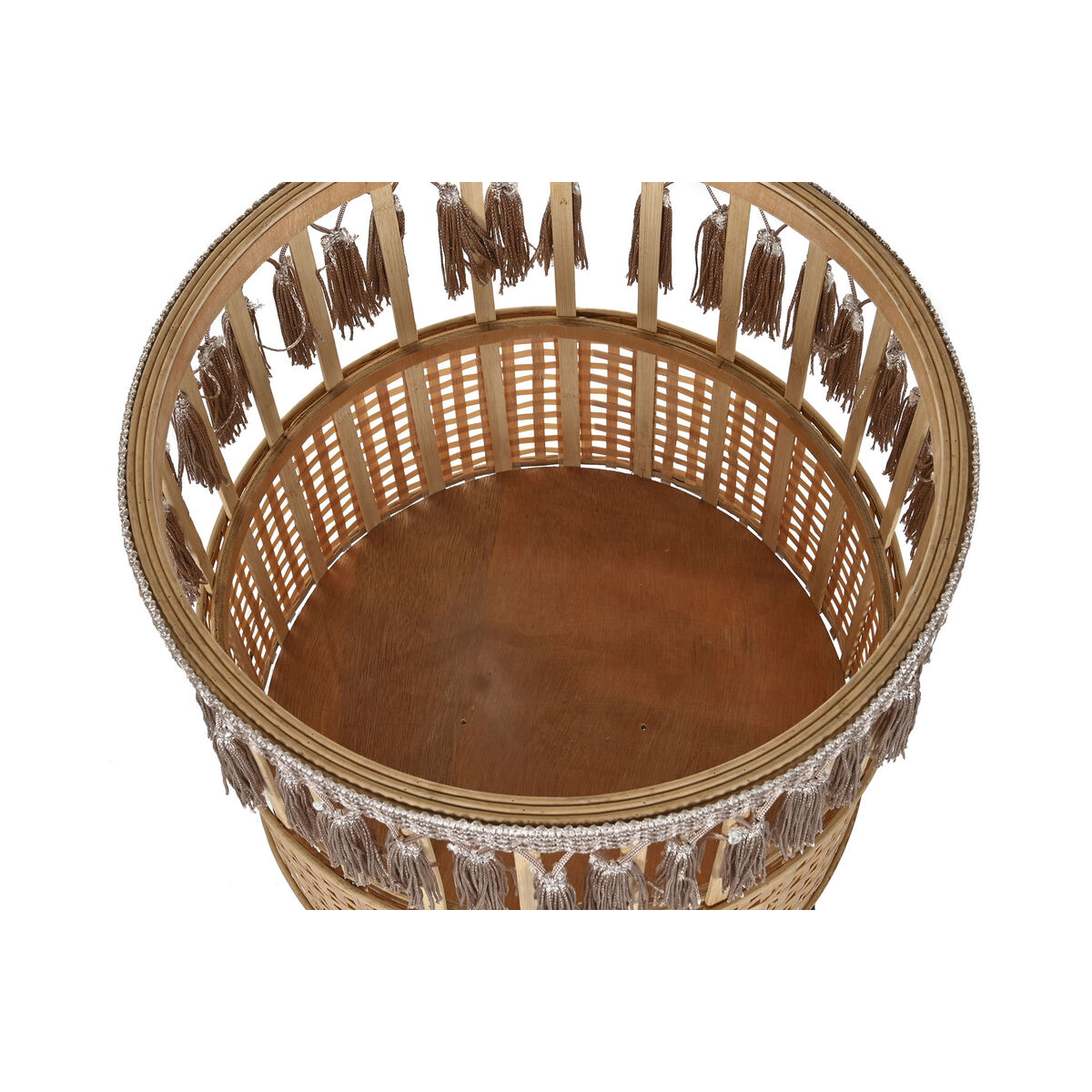 imagem de Conjunto de vasos DKD Home Decor 35 x 35 x 68 cm 31 x 31 x 68 cm Natural Preto Metal Castanho Bambu 32 x 32 x 68 cm2