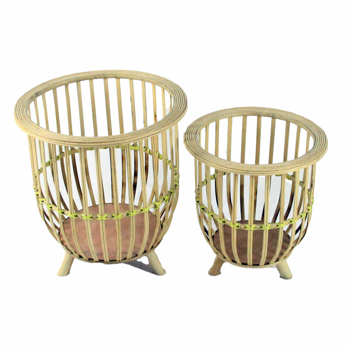 DKD Home Decor - Conjunto de vasos DKD Home Decor 35 x 35 x 37 cm Natural Marrom claro Bambu