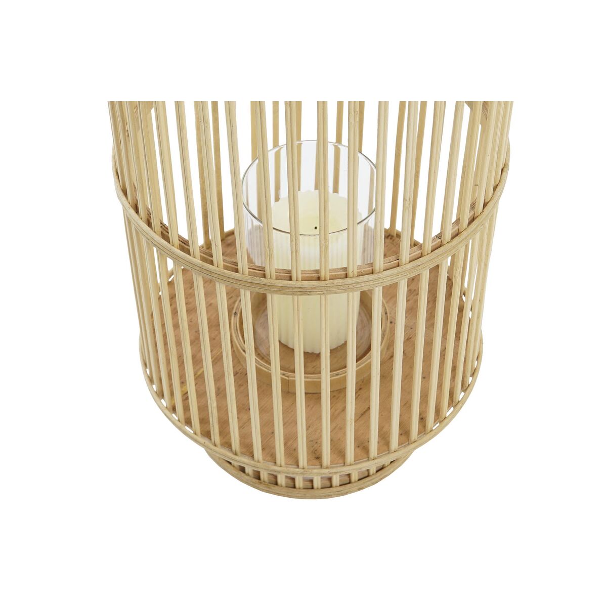 imagem de Castiçais DKD Home Decor Cristal Bambu (26 x 26 x 69 cm)2