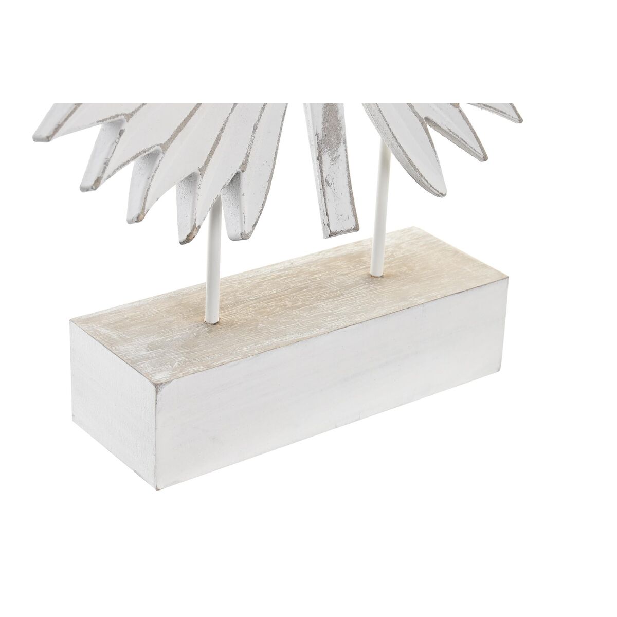 imagem de Figura Decorativa DKD Home Decor 36 x 7 x 46 cm Branco Tropical Folha de planta2