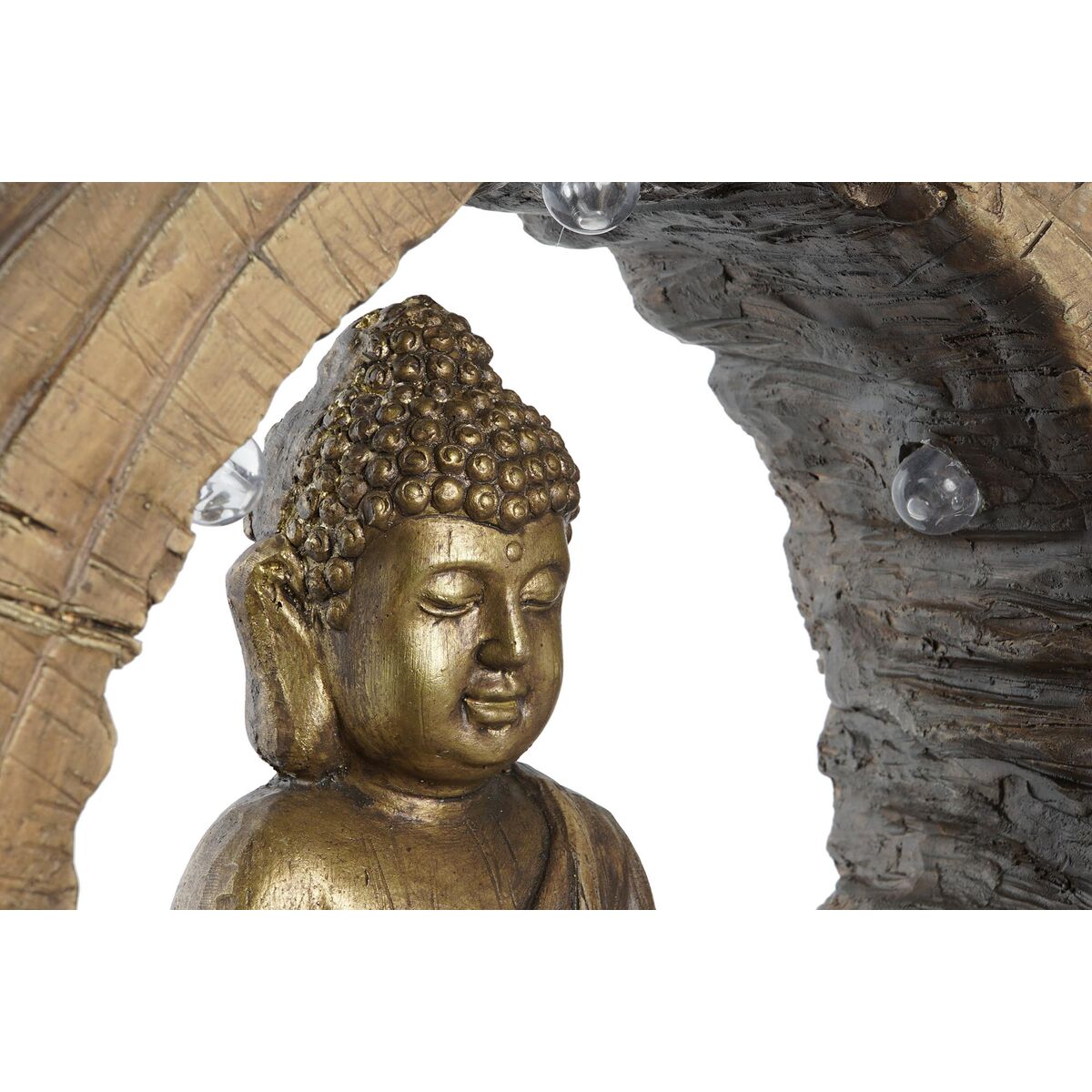 imagem de Figura Decorativa DKD Home Decor 40 x 13 x 40 cm Dourado Castanho Buda Oriental (2 Unidades)3