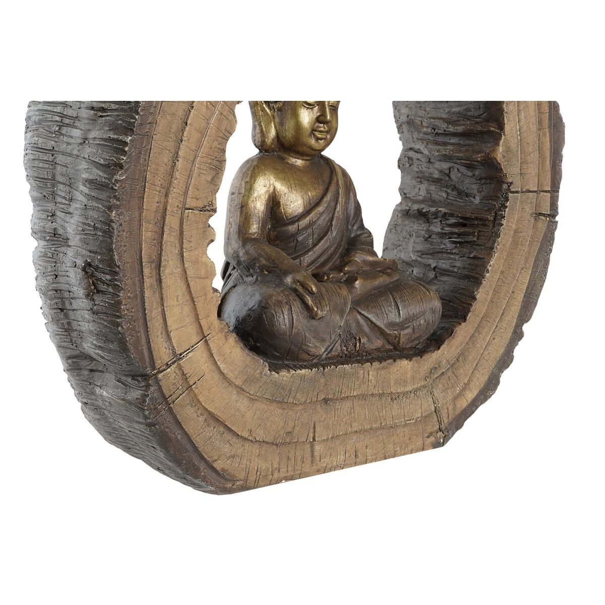 imagem de Figura Decorativa DKD Home Decor 40 x 13 x 40 cm Dourado Castanho Buda Oriental (2 Unidades)4