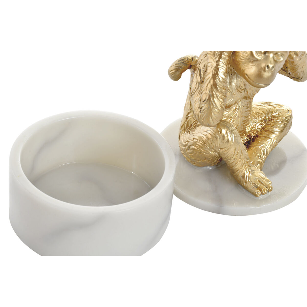 imagem de Figura Decorativa DKD Home Decor Branco Dourado Tropical Macacos 10,5 x 10,5 x 18,5 cm (3 Peças)2